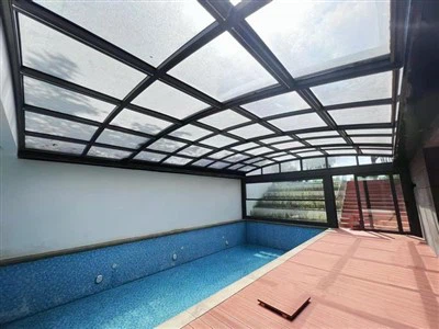 سقف شیشه ای کشویی سقف قابل جمع شدن